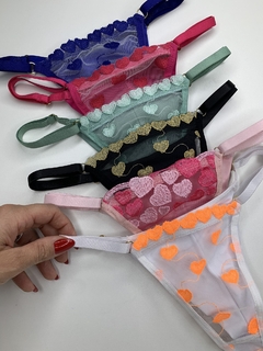 Calcinha fio duplo bordada - Angel Lingerie