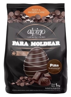 Pins Chocolate Semi Amargo Alpino - 1Kg