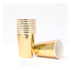 Vaso Polipapel Dorado x 10