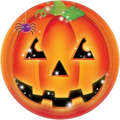 Platos Halloween Calabaza x 12u