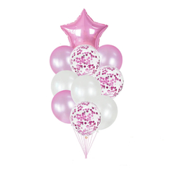Set 9 Globos Metalizados Rosa