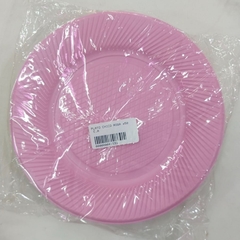 Platos Plasticos Color Rosa x 50u
