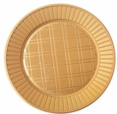 Plato Plastico Dorado Chico x 50u