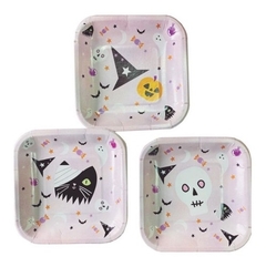 Platos Halloween Cuadrados x 10u