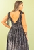 Vestido longo verde feito em tecido veludo devorê- Bertha - comprar online