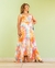 Vestido longo colorido de alças reguláveis feito em musseline - comprar online