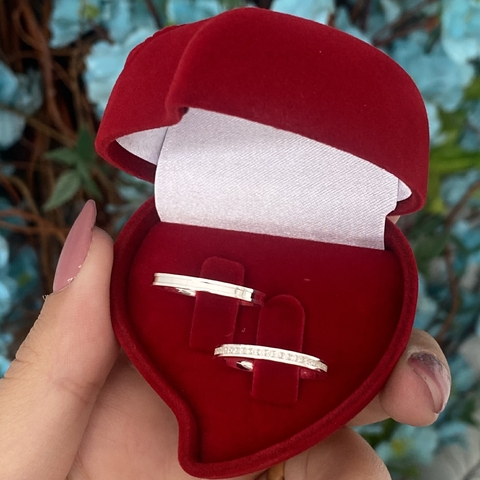 Par de Alianças Cravejada 925