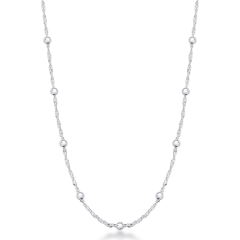 Corrente Cingapura e bolinhas 925