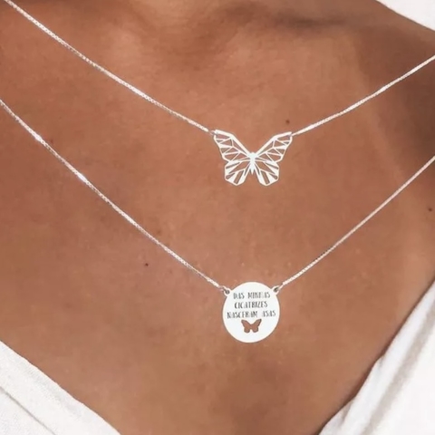 Gargantilha dupla Borboleta