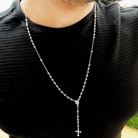 Terço de Prata liso