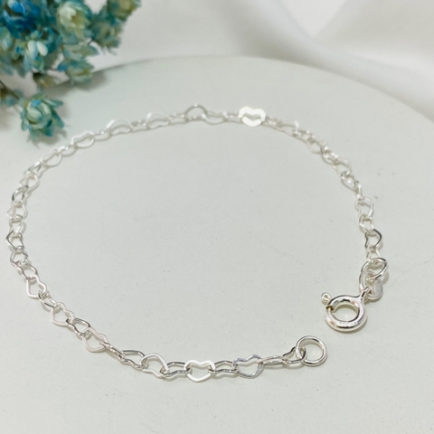 Pulseira Elos Corações 925