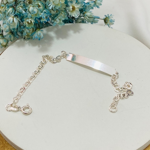 Pulseira Placa Gravação Prata 925