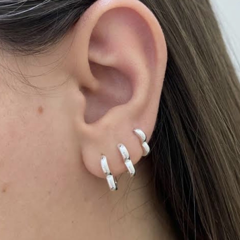 Trio Brinco Argola Coração Click 925