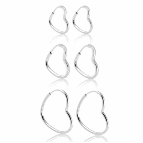 Trio Argolinhas Coração 925