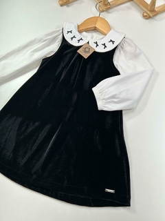 VESTIDO DE VELUDO COM GOLINHA - loja online