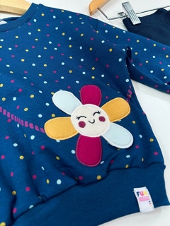 CONJ. FLOR AZUL MARINHO - Mini Look