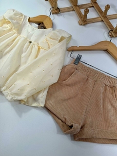 CONJ. BATA TECIDO BORDADO - loja online