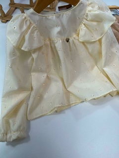 CONJ. BATA TECIDO BORDADO