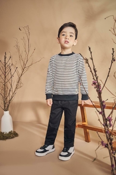 CONJ. SUETER LISTRADO PRETO - Mini Look