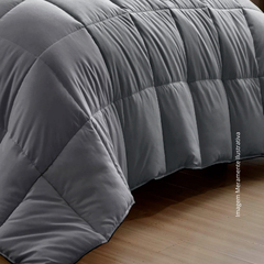 Edredom King Toque de Pluma Ultra Macio Cinza Escuro 2,60x2,80m - comprar online