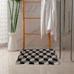 Tapete Cotton Estampa Muro 3D Cinza Escuro 0,60 X 0,45 - comprar online
