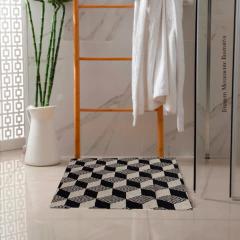 Tapete Cotton Estampa Muro 3D Cinza Escuro 0,60 X 0,45 - comprar online