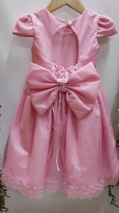 Vestido Infantil Tule Brilho Rosa na internet