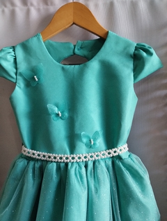 Vestido infantil verde claro - Ateliê Danyela
