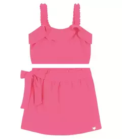 Conjunto Cropped Com Shorts-Saia Trick Nick Azul na internet