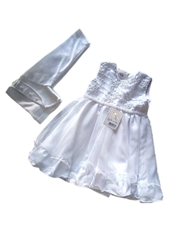Vestido Infantil Nelu Pala Bordada Com Saia Godê E Bolero