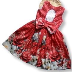 Vestido Vermelho Floral - Ateliê Danyela