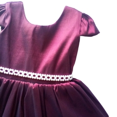 Vestido infantil em tafetá marsala - loja online