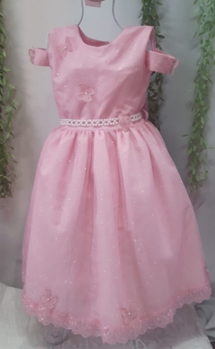 Vestido brilho e borboletas