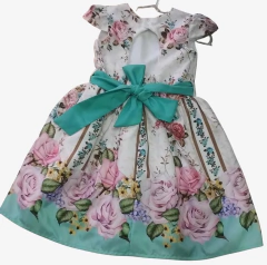 Imagem do Vestido floral com detalhes verde