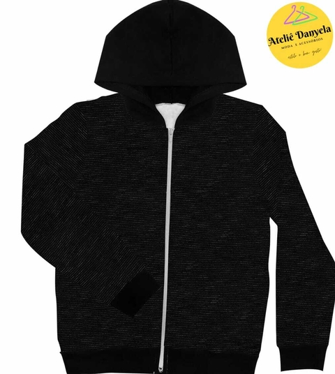 Jaqueta Juvenil Feminina Com Capuz Rovitex Teen Preto