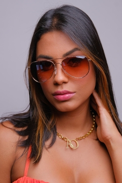 ÓCULOS DE SOL BAHREIN DOURADO - loja online