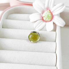 Berloque Murano Verde Lateral Cravejado - CBPrata