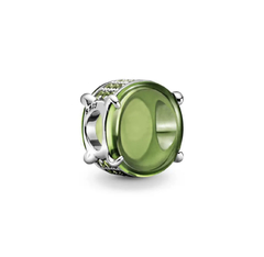 Berloque Murano Verde Lateral Cravejado