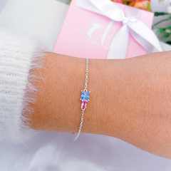 Pulseira Duo Azul com Rosa