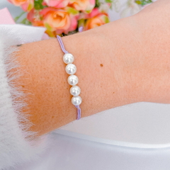 Pulseira Cordinha Lilás Pérola