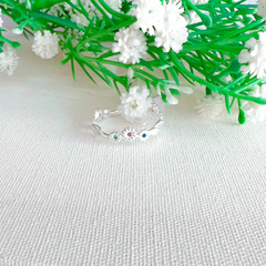 Anel Três Flores Zircônia Color - comprar online