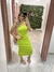Vestido Canelado Midi Costas Nuas Verde Lima na internet