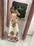 Vestido Longo Recortado Bege na internet