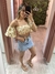 Cropped Lastex Ciganinha Floral Amarelo - comprar online
