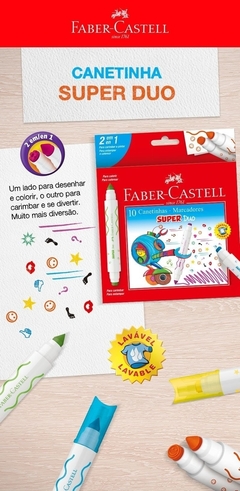 CANETINHA SUPER DUO DUAS PONTAS 10 CORES FABER-CASTELL - comprar online