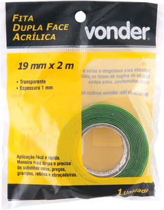 FITA DUPLA FACE ACRILICA 19MMX02M VONDER - comprar online