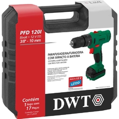PARAFUSADEIRA E FURADEIRA COM IMPACTO BATERIA 12V PFD120I DWT - comprar online