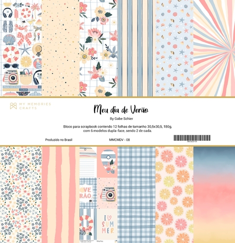 3 Unidades - Bloco 30,5x30,5 - Coleção Meu Dia de Verão - MMCMDV-08 - comprar online