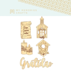 Kit 3 Unidades - Apliques em Madeira Adesivada - MMCMB2-10