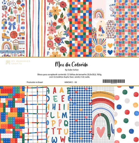 3 Unidades - Bloco 30,5x30,5 - Coleção Meu Dia Colorido - MMCMCC-08 - comprar online